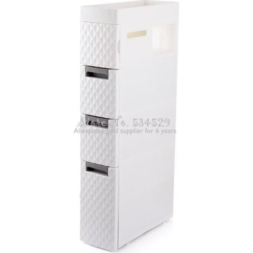 18CM Wide Bathroom Organizer Narrow Shelf Toilet Shelves Storage Box Rack Side Cabinet with Drawers Box Wateproof Corner Shelf