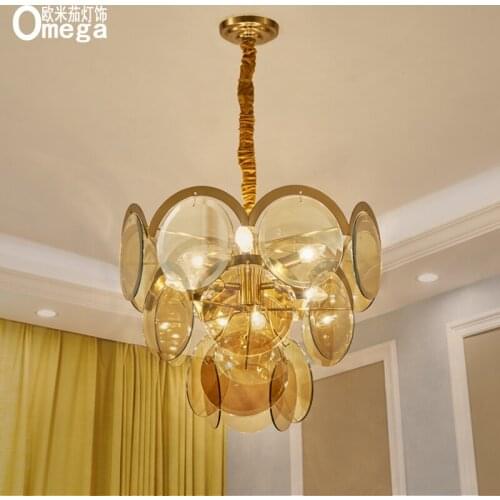 Postmodern creative brown glass chandelier Nordic living room bedroom designer art cafe restaurant lighting