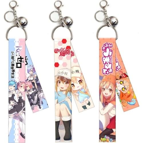 Re:Life In A Different World From Zero Lanyard Keychain Anime Cells At Work Himouto! Umaru-chan Pendant Jewelry