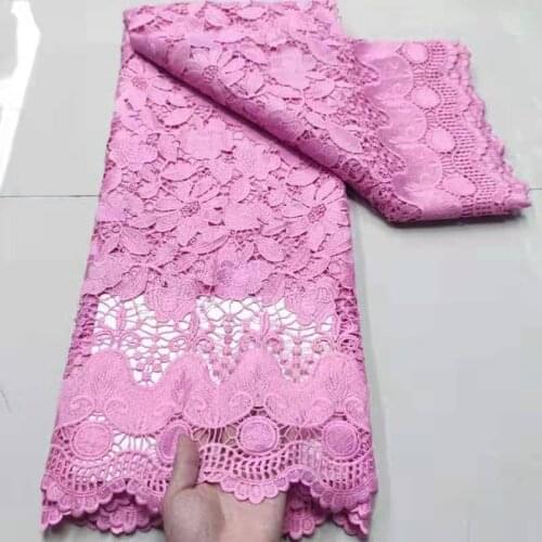 Pink French Embroidery Guipure Cord Lace Fabric 2021 High Quality African Lace Fabric French Cord Lace Fabric For Wedding Party