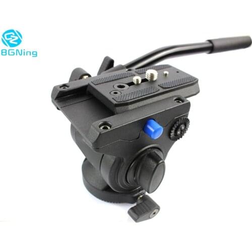 DSLR Camera Handgrip Fluid Drag Hydraulic Tripod Head Quick Release Plate adjustable for Manfrotto Tripod Monopod Photography