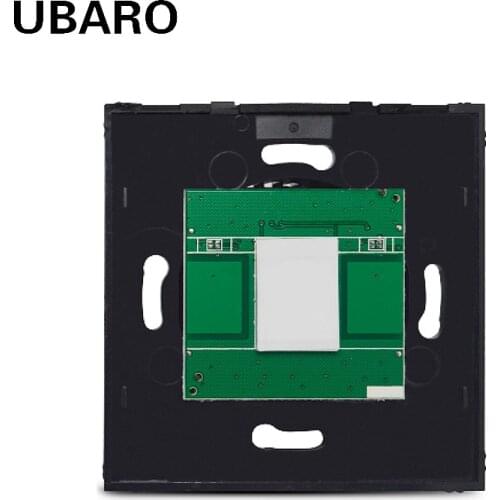 UBARO EU/UK No Crystal Glass Wall Touch Switch PC Material 2 Way Black Shell