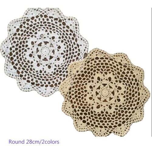 Kawaii cotton table place mat lace pad cloth crocheted placemat cup glass coaster round pot doilies mug mat kitchen accessories