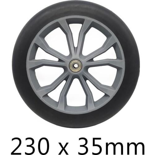 230mm 25mm Super Big Durable PU 88A 23cm 3.5cm Thickness Scooter Wheel Elastic Tyre Ruedas with ABEC7 608 608zz Bearing