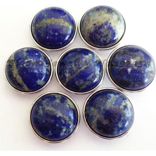 T006 Hot sale lapis lazuli stone snap button for bracelet OEM, ODM