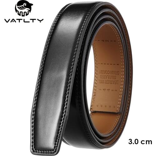 VATLTY New 3.0cm Mens Genuine Leather Belt Without Buckle Natural Cowhide No Interlayer No Hole Business Suit Belt For Men