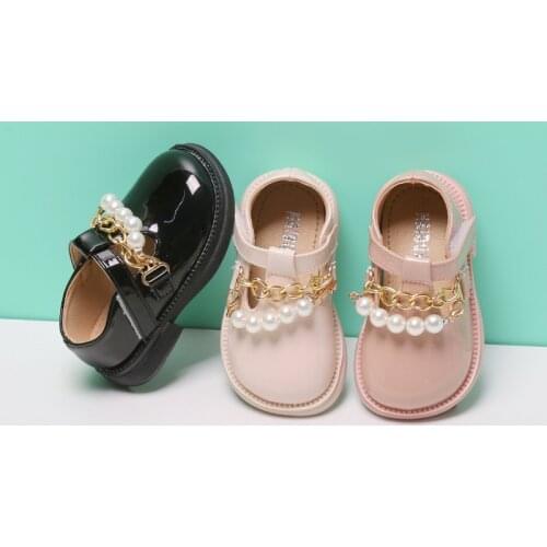 Spring Autumn Baby Girls Patent Leather Shoes Fashion Solid Color Princess Shoes Childrens Single Party Shoes Pink Black Beige
