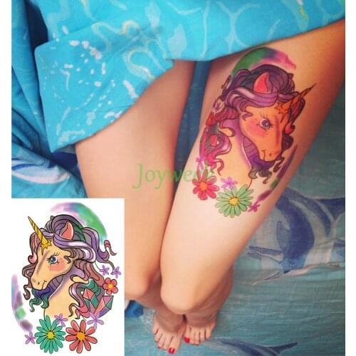 Waterproof Temporary Tattoo Sticker unicorn mermaid owl swallows fox tatto stickers flash tatoo fake tattoos for women girl 17