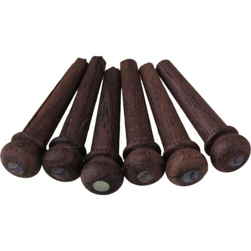 Yibuy 6PCS Rosewood String Nail Bridge Pin for Guitar Wooden Guitar Black H16
