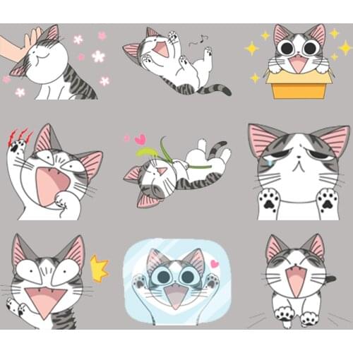 24 funny kitten anime funny scrapbook stickers for kids, DIY laptop suitcase skateboard motorcycle bike toy boy