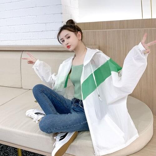 Oversized Sun-Proof Sport Jacket Women Plus Size Loose Hooded Coat Super Thin Sun Protection Coats Tops Womens Clothing Jackets