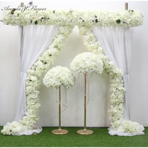 1M/2M Creative artificial flower row runner luxury foldable bending decor wedding backdrop arch party home curtain flowers wall