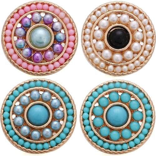 10pcs/lot New Snap Jewelry Beads Gold Snap Buttons fit 18mm Snap Bracelet For Women DIY Snap Button Jewelry