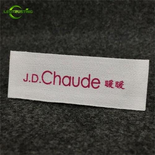 1000pcs Customized Printed White/Beige Cotton Garment Labels/Clothing Tags Custom Brand Logo Printed Labels for Baby Clothing