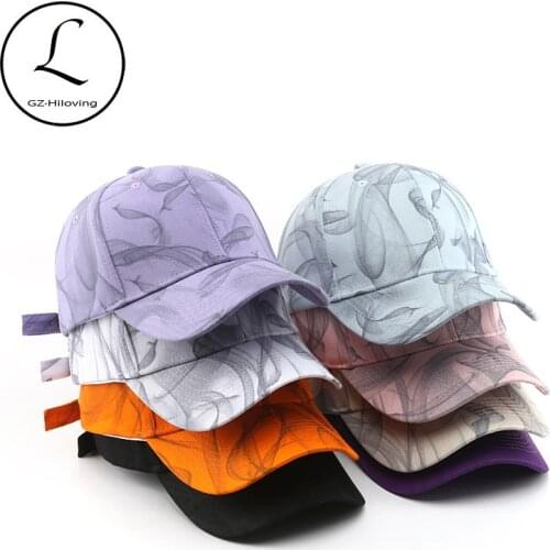 Women new tie-dye embroidery simple flower print baseball cap solid colour soft ourdoor summer Snapback Hats Adjustable sun hat