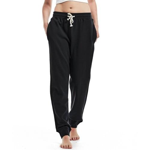 Womens Elastic High Waisted Pants Workout Sweatpants Drawstring Joggers with Pockets for Running Lounge