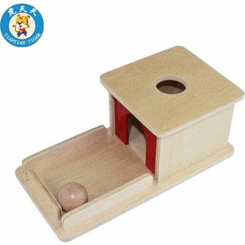 Baby Montessori Toys Infant Toddler Wooden Learning Teaching Supplies Object Permanence Box With Tray