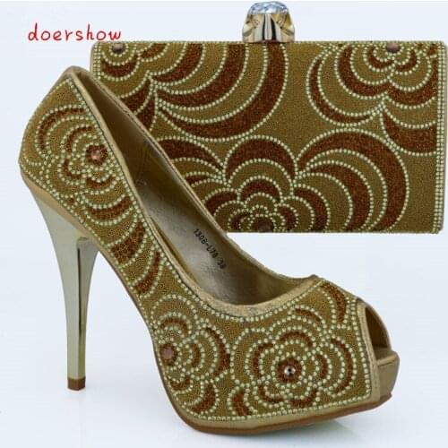Doershow 2016 Italian Shoes With Matching Bags For Party, High Quality African Shoes And Bags Set for Wedding !WOW20