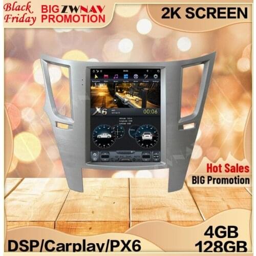 4+128G Tesla Carplay Screen For Subaru Legacy Outback 2009 2010 2011 2012 2013 2014 Android 9 Multimedia GPS Audio Radio Stereo