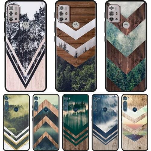 Phone Case For Moto One Fusion G9 G8 edge g 5G Plus g9 g8 Play G8 G9 power one Hyper G60 G50 Fundas Wood Nature Forest Geometry