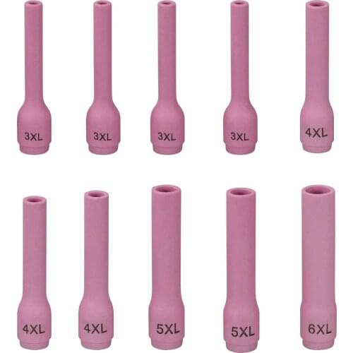 TIG Alumina Nozzles Ceramic Cups Long Assorted Size Kit 796F74 796F75 796F76 796F77 Orifice 10pk