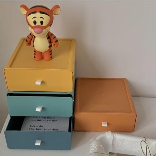 Cutelife Nordic Small Yellow Plastic Box Kitchen Office Toy Jewerly Home Storage Box Bathroom Clothes Make Up Drawer Organizer