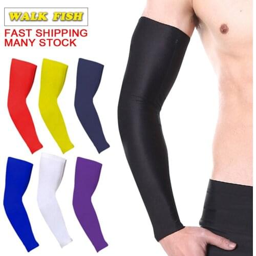Walk Fish 1pcs Sports Arm Compression Sleeve Basketball Cycling Arm Warmer Summer Running UV Protection Fishing Sunscreen Bands