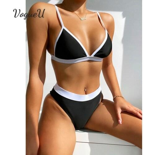 2021 Summer Women Sexy Bikinis Ladies High Waist Swimwear Bikini Sets Female Swimsuit Color Matching Biquini Push Up Swimsuit