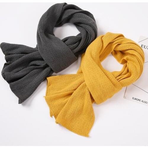 30*190CM Monochrome Korean Imitation Cashmere Shawl Wool All-match Scarf Autumn and Winter Scarf Mens Scarf