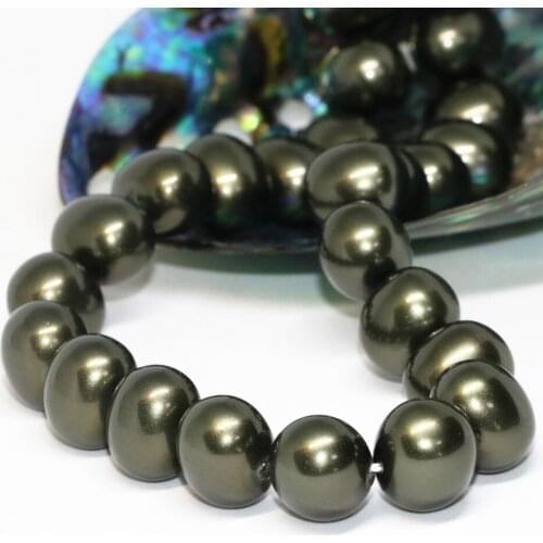 New arrival natural ink green shell pearl 13*15mm loose beads irregular shape high quality findings fine jewelry 15inch B2276