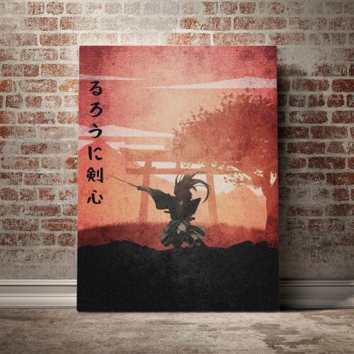 Ruroni Kenshin Poster Manga Poster Canvas Wall Art Decoration prints for living Kid Children room Home bedroom decor painting