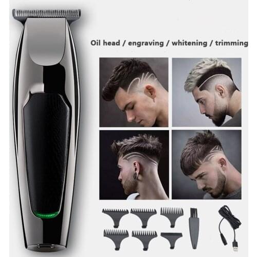 Professional Electric Hair Clipper 0 Head USB Charging Hair Beard Trimmer with 5 Limit Combs