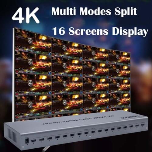 4K 16x1 Picture Splitter Quad HDMI Multi Viewer Switcher 16 In 1 Out Seamless Switch Multiviewer HDTV Display 16 Screen Divider