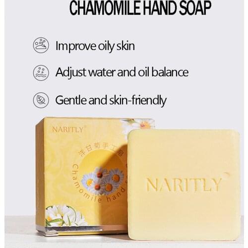 Chamomile Handmade Soap Natural Extract Gently Clean Blackhead Pore Pachulosis Oily Skin Acne Pimples Antioxidant Repair Bath
