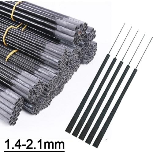 1.4mm-2.1mm 5 pieces 45cm Fishing rod tip Spare 1,2 sections stream fishing rod full Short size hollow carbon Accessories sturdy