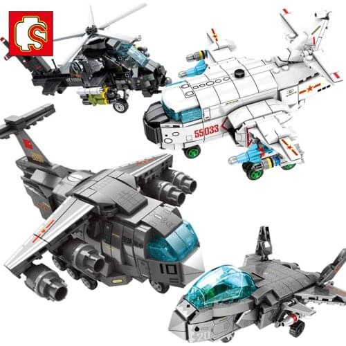 SEMBO Military Attack Bomber Model Building Blocks City Soldier Combat Weapons Figures Bricks Educational Toys For Children Gift