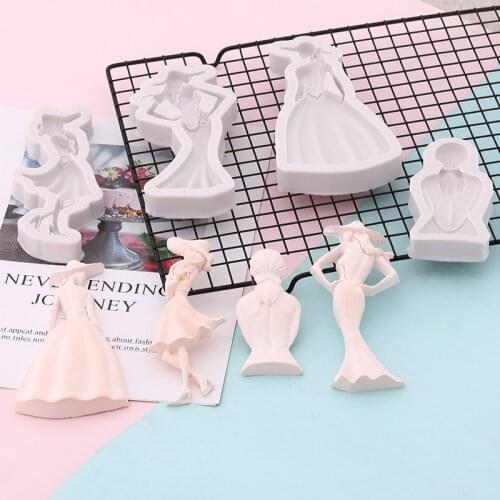 DIY girl chocolate silicone mold 3D stereo female back view cake fudge mold birthday cake decoration tool 15.6*9cm