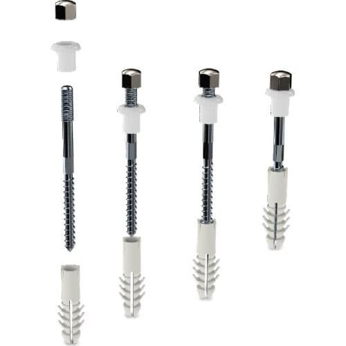STEEL SCREW M6 BRASS NUT 4 PCS. SET