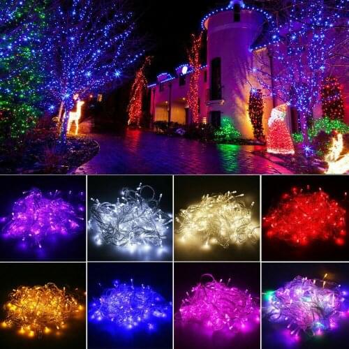 10M 100LEDs LED Fairy String Lights Multicolor Garland Beads Outdoor Waterproof Holiday Party Christmas Tree Decor 110V 220V
