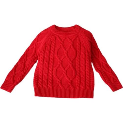 Baby Boys Girls Sweaters 2020 New INS Hot Solid Knitted Pullovers Khaki Autumn Winter Clothing For 12M-7Y GW91