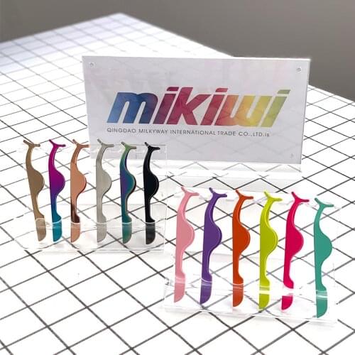 Mikiwi T-shape False Eyelash Tweezers Fake Eye Lash Applicator Lashes Extension Curler Nipper Auxiliary Clip Clamp Makeup Tool