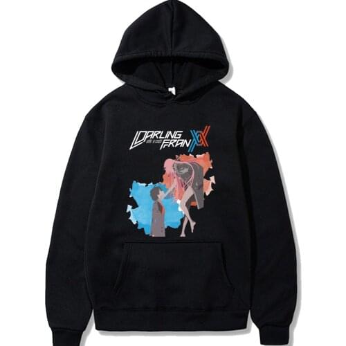Draling in the Faxnn Hoodies Men Fashion Zero Two Hoodie Graphic Japanese Anime Sweatshirt Hip Hop Top Male