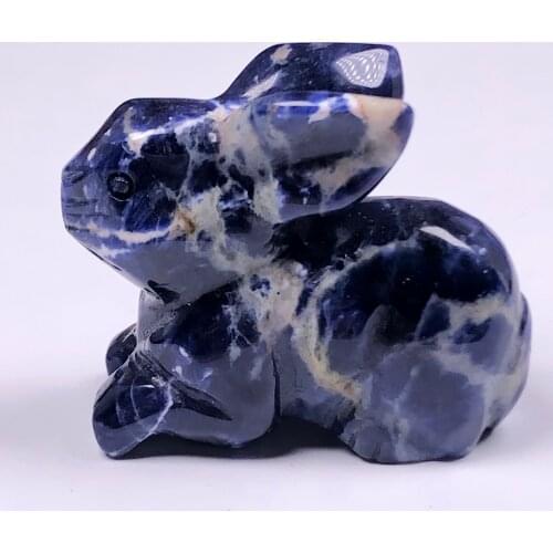 Natural lapis lazuli carved lovely rabbit home decor