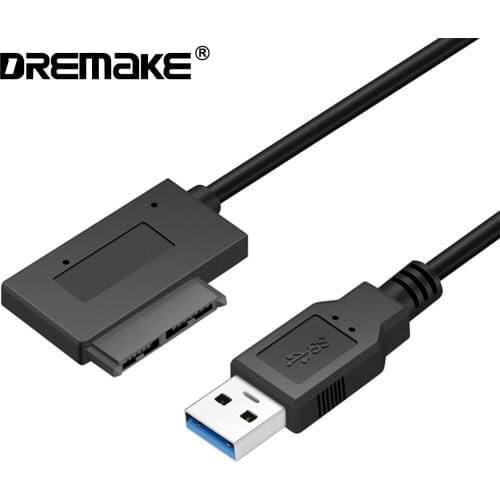 USB 3.0 to 7+6 13 Pin SATA Laptop CD/DVD ROM Optical Drive Adapter Converter Cable