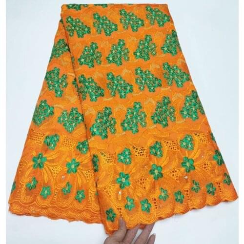 Party Q 2021Latest High Quality African Nigerian Tulle Lace Fabric Swiss Cotton Embroidery Guipure Dress Wedding Damask 5yards