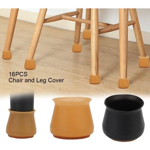 Floor Protection Floor Protector Silicone Table Feet Pad 16Pcs/Set Furniture Leg Protection Cover For Chair Leg