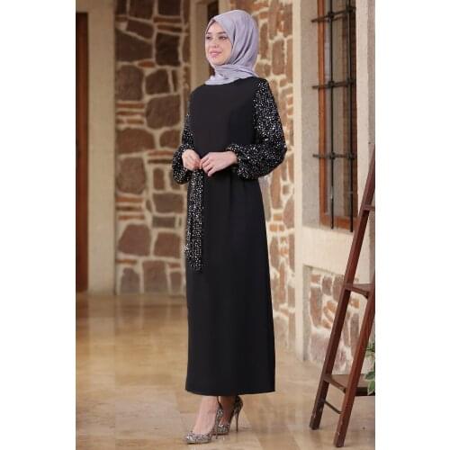 HAFMER Womens Silver Breathable Dress Ramadan chic dress