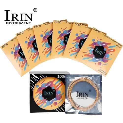 IRIN 10 Sets Guitar Strings 1-6 Phosphor Bronze Stainless Steel Wire Strings Acoustic Folk Guitar Musical Instrument Accessories