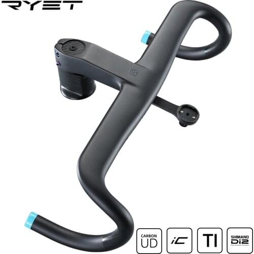 2022 lexon Carbon Handlebar 28.6mm/31.8mm OD2 Integrated Bar Road Bicycle Handlebar matt black OD2 stem