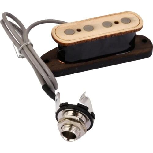 4 String Cigar Box Guitar Pickup with Input Jack Wood Bobbin Guitar Parts